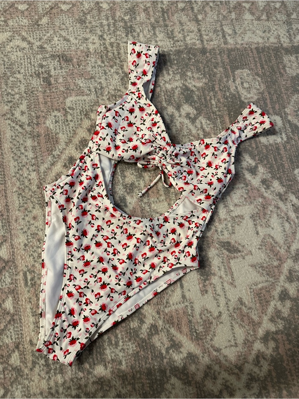 Xhilaration Cinch Front Cut-Out One Piece Swim Suit